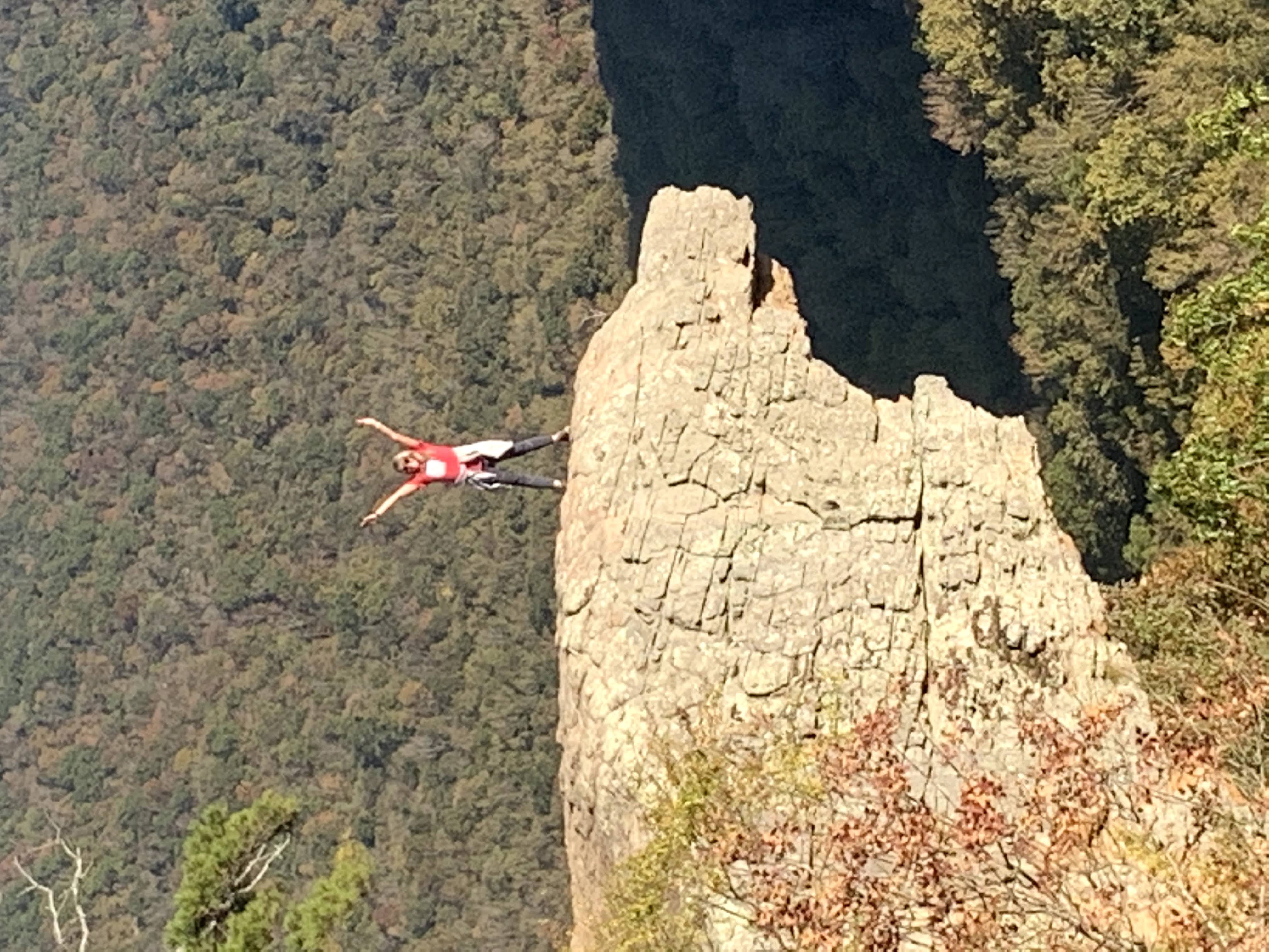 Hawksbill crag standing up