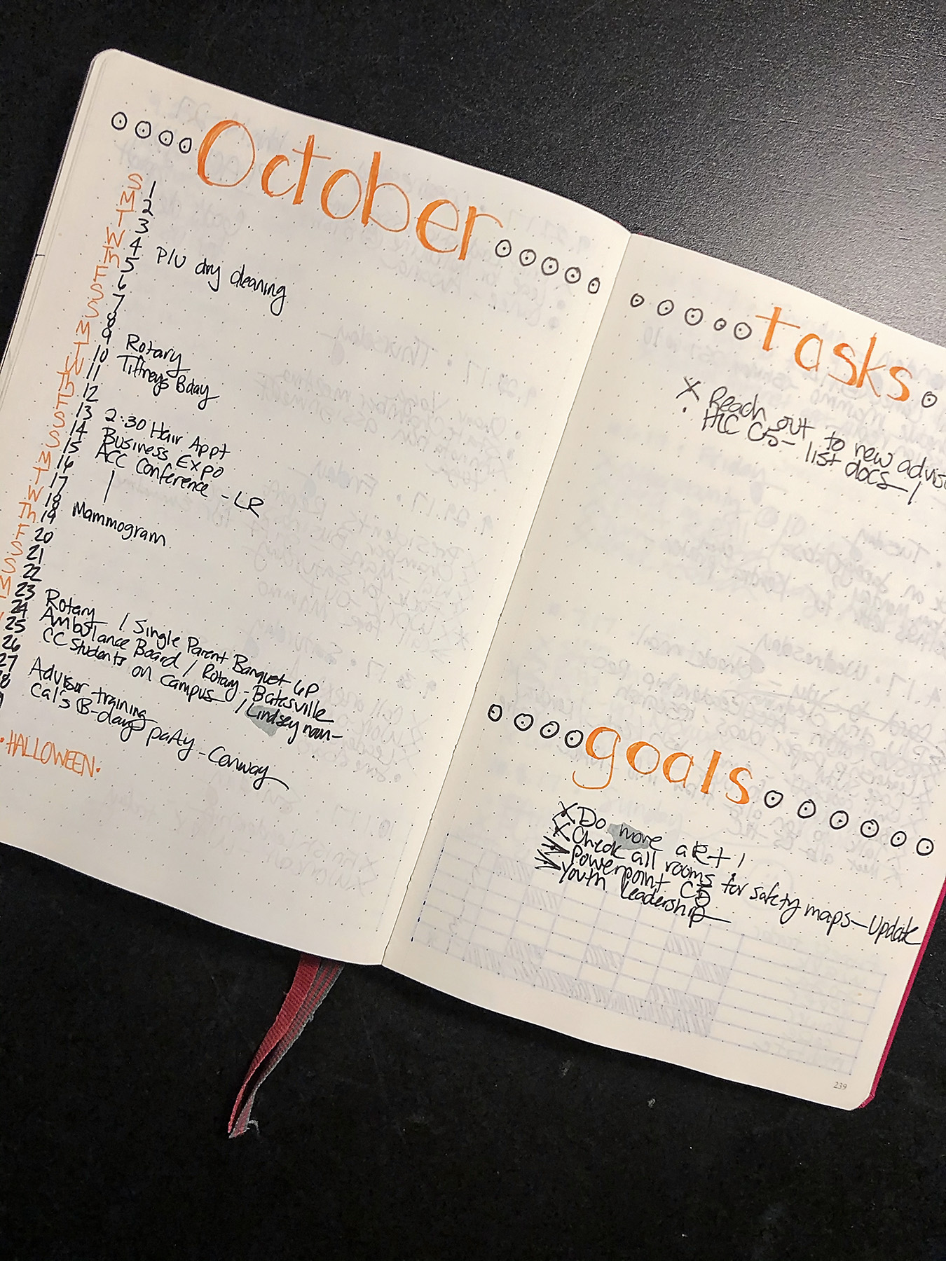 simple bullet journal monthly spread