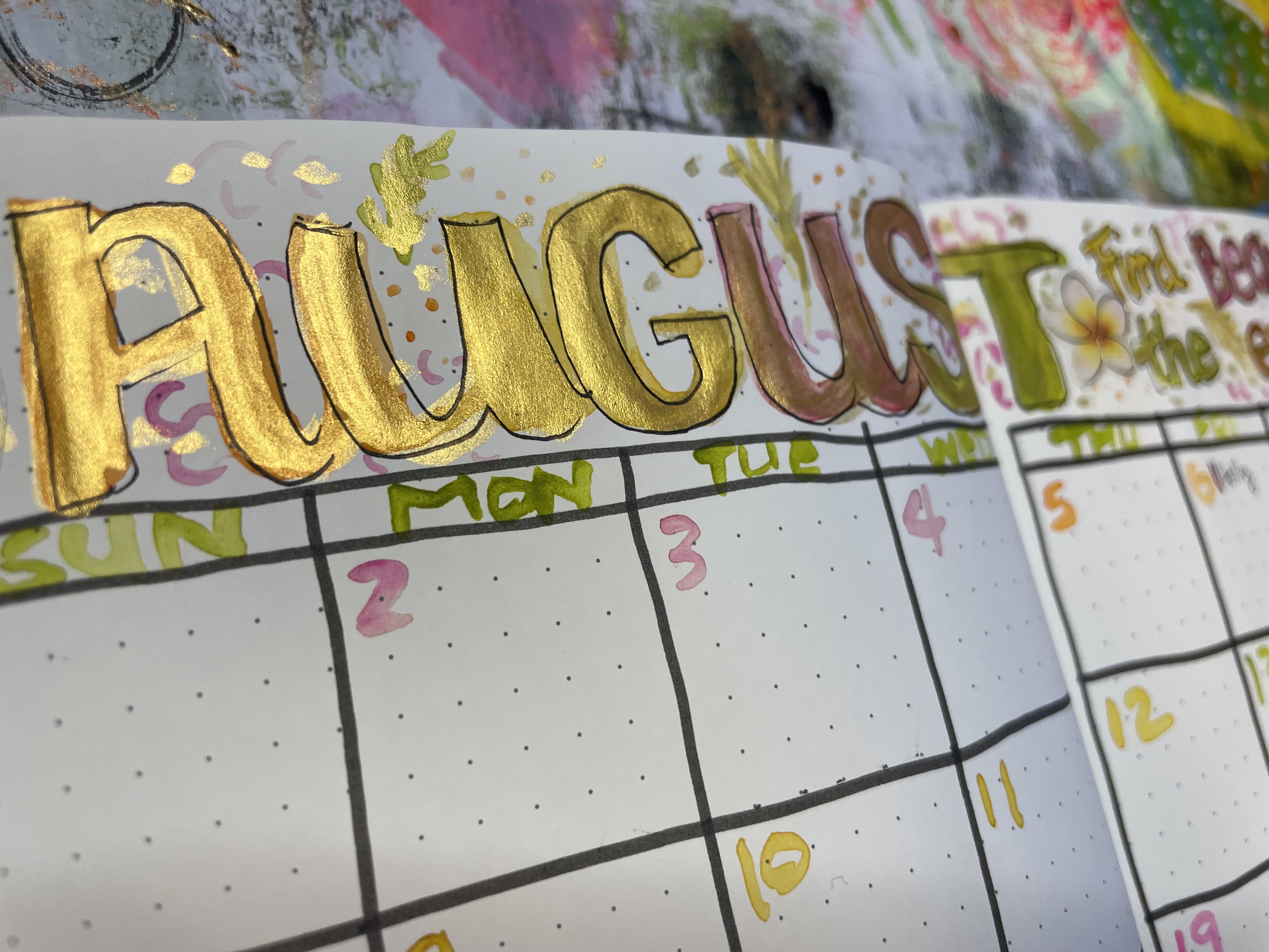 august monthly spread
