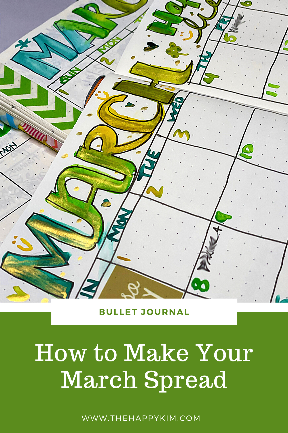 march monthly spread ideas bujo