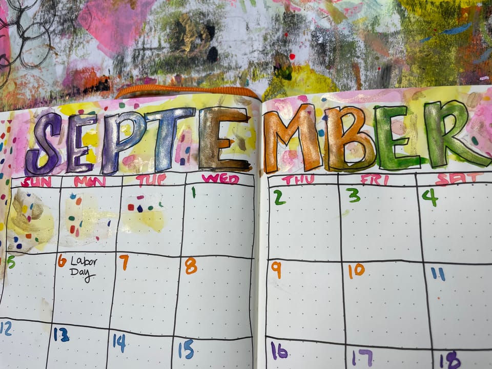 September Bullet Journal Monthly Page Idea